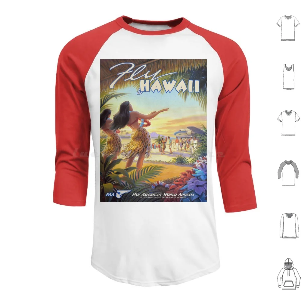 Welcome Dancing In Hawaii Poster Hoodies Long Sleeve Tourism Travel Airplane Gedhank Fly Hawaii Vintage Pasific