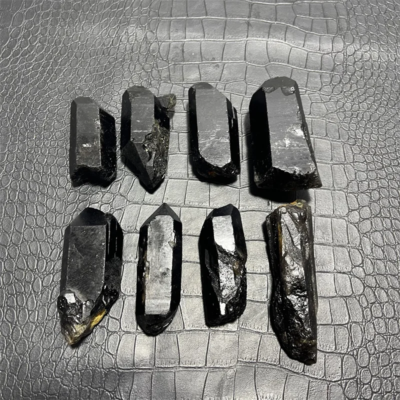 

8pcs Natural Smoky Quartz Crystal Point Lemurian Specimen Energy Healing Reiki Rough Rocks Specimen Mineral Home Decoration