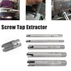 M5-M12 Screw Tap Extractor 5Pcs Damaged Screw Tap Extractor Guide Set Broken Screw Tap Remover Tool Wrench Set Drill Bit