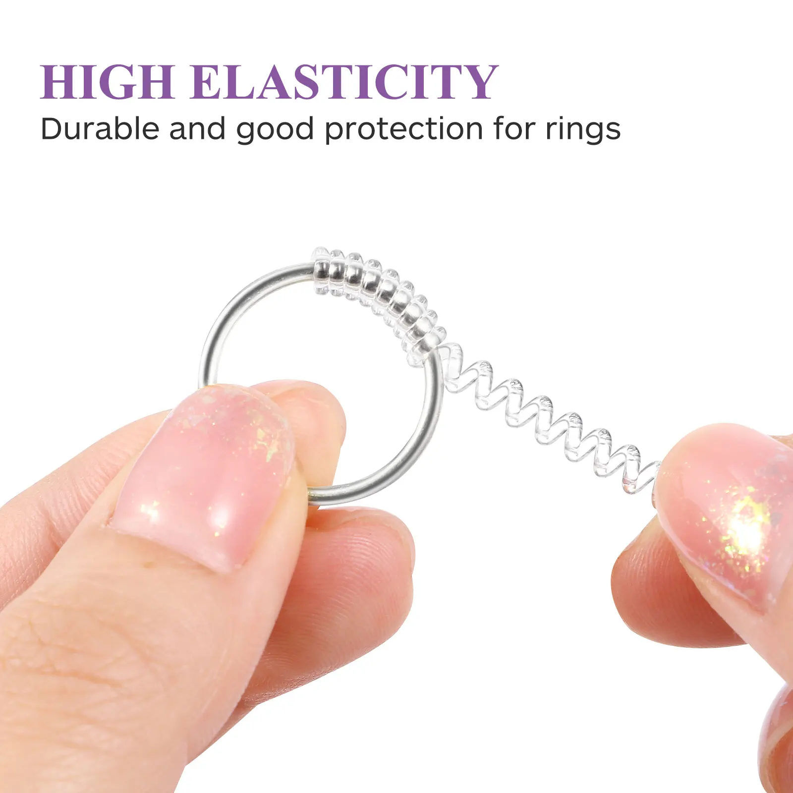 

12 pcs Ring Size Adjuster Transparent Plastic Guards Tightener Tools for Wide Bands Women Men Easy Fit Jewelry