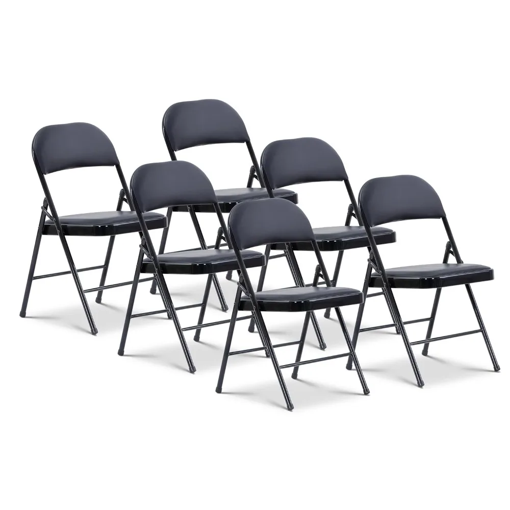 

Vinyl Folding Chairs, Padded Vinyl Cushion Chairs with Durable Metal Frame, Indoor Outdoor Stackable Foldable Guest, Customized