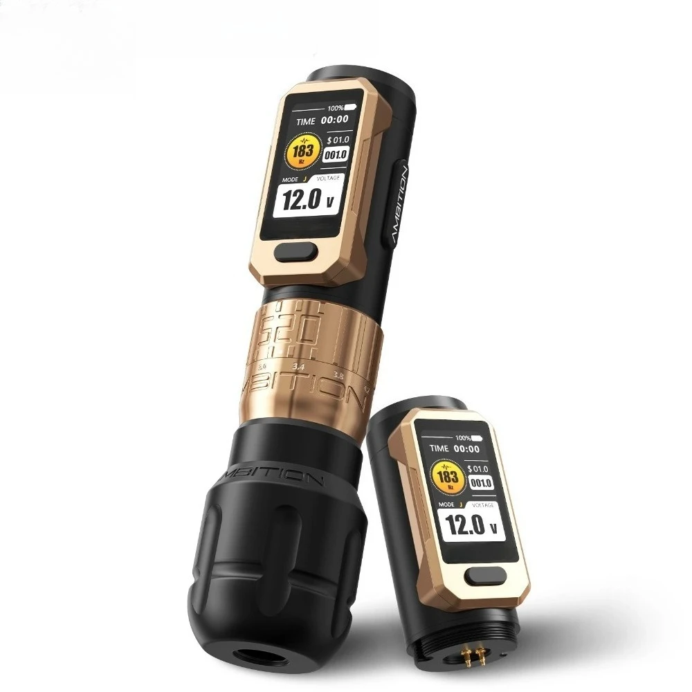 Wireless Tattoo Machine Adjustable Stroke 2.2-4.2mm Tattoo Pen Torque 520g.cm Coreless Motor 2400mAh