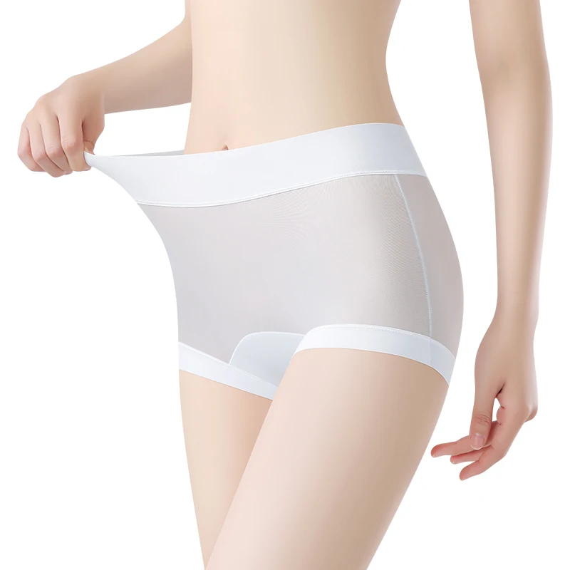 Roupa interior para mulheres verão gelo seda sexy calcinha conjunto pacote lingerie feminina transparente linergie mulher boxers micro briefs shorts