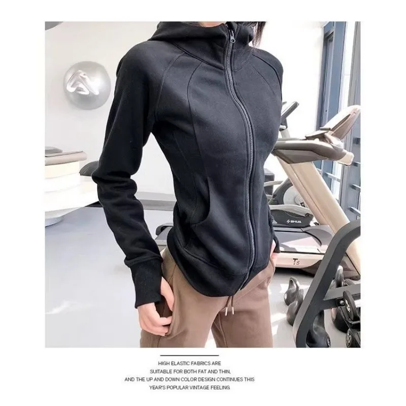 Autumn Winter New Fashion Long Sleeve Solid Hoodies Sweatshirts Cardigan Women\'s Clothing Pockets Loose Drawstring Zipper Tops