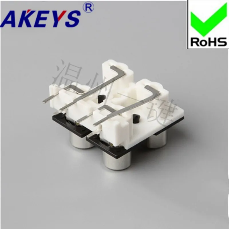 10 pcs AV4-8.4-10 Same core socket 6-foot RCA seat 4-hole PCB welded Lotus seat stereo TV socket