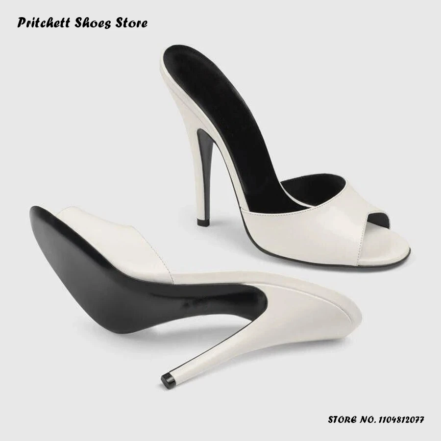 

Women's Spike Heels Mules Spring Summer Pull On Party Evening Fashion Slippers Solid Round Open Toe High Heel Plus Size Shoes