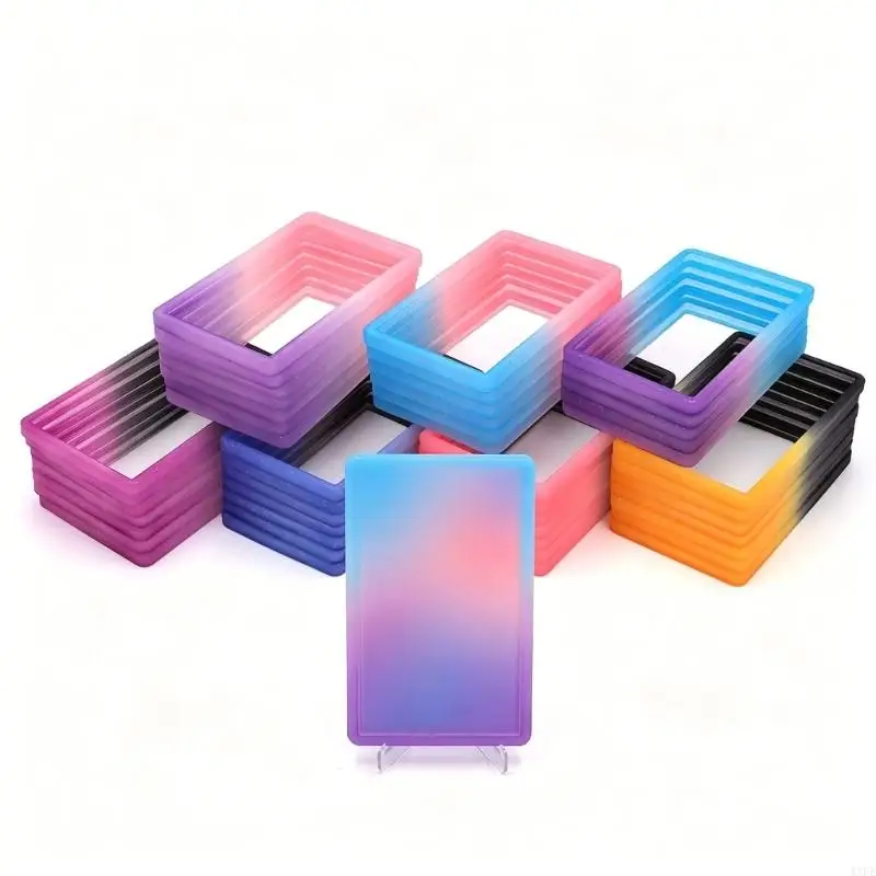 

Transparent Card Protector Waterproof Card Holder Resilient Silicone Frame Easy to Carry for Authentication Cases
