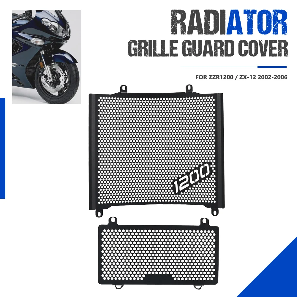 

For Kawasaki ZZR1200 / ZX-12 2002-2003-2004-2005-2006 Motorcycle Accessories Radiator Guard Grille Engine Skid Plate Cover Set