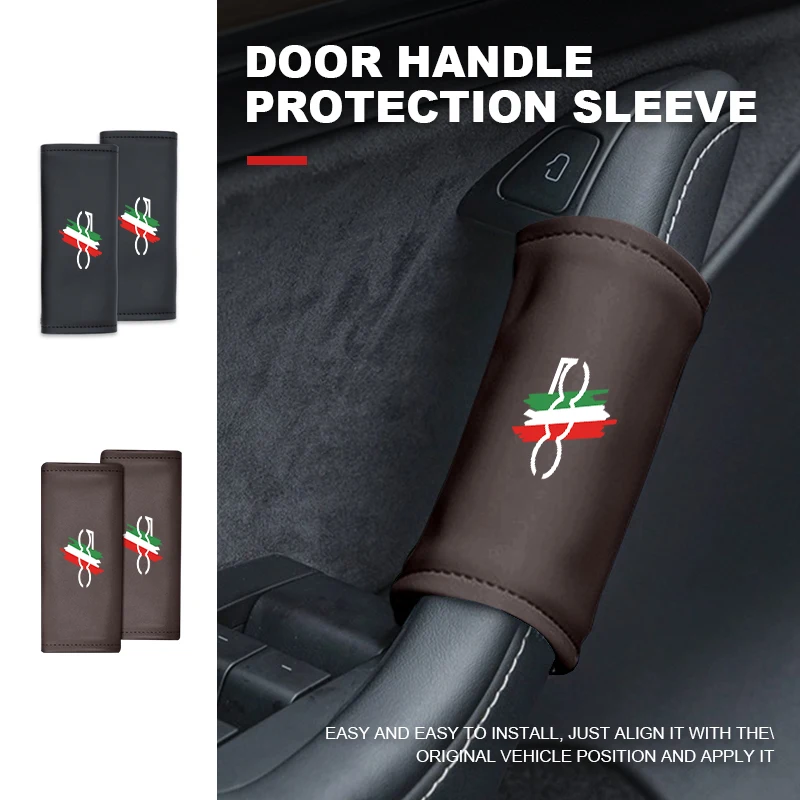 Funda protectora de cuero para el interior del coche, cubierta para el techo/manija de la puerta, accesorios para coche Fiat 500 5CC 124 125 125 500 695