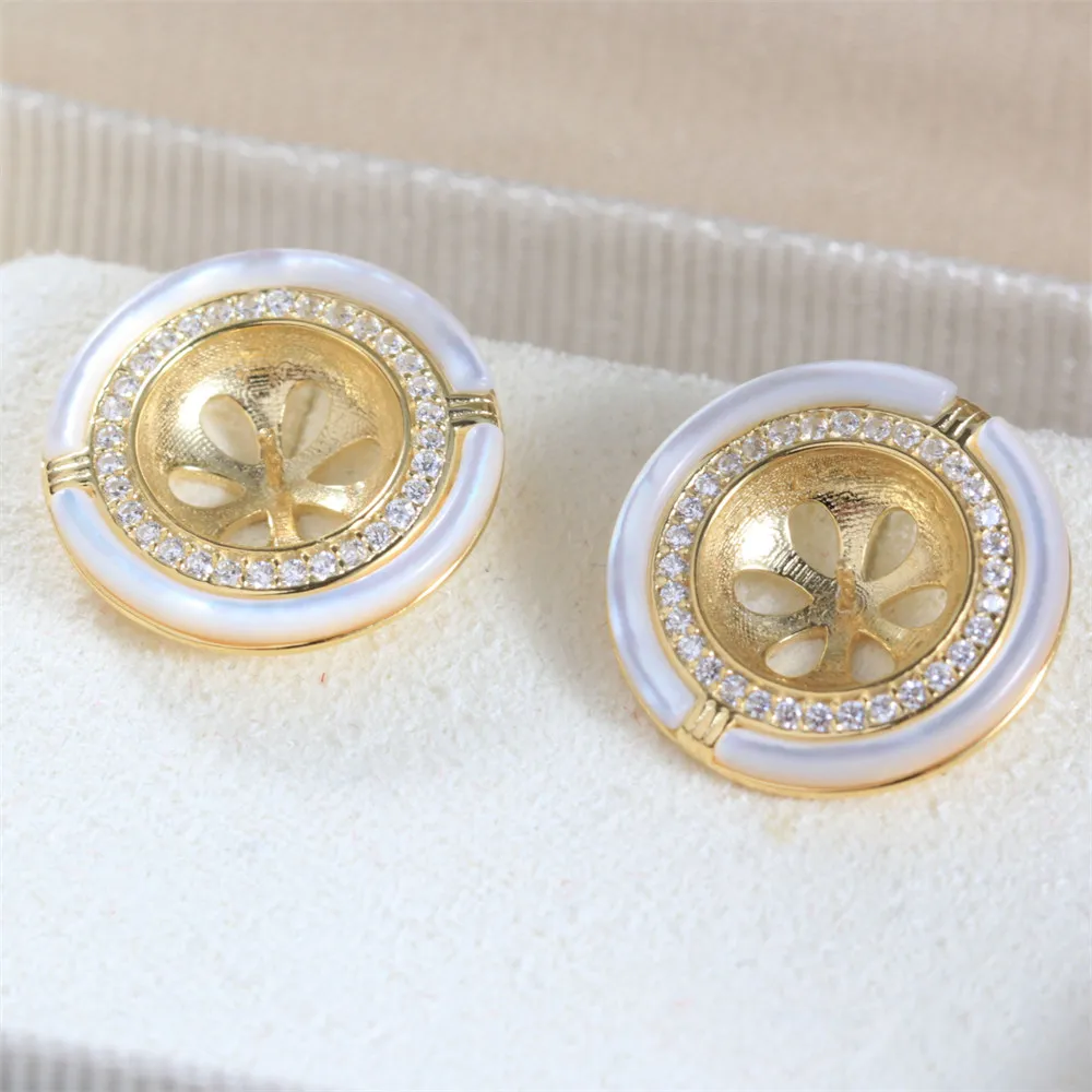 S925 Sterling Silver Pearl Earring Settings DIY Jewelry Making Supplies Blank Earring Posts for Handcrafted Accessories No Pearl