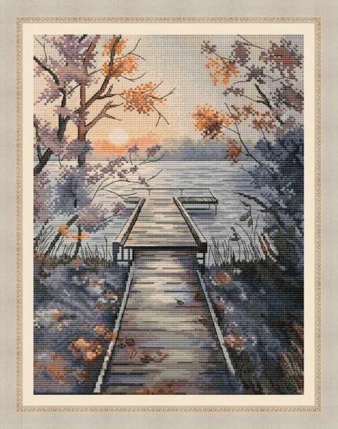 Morning Pier 33-40 DIY needle work Cross Stitch Set Counted Cross Stitch Kit  28ct 14ct 32ct Metallic aida