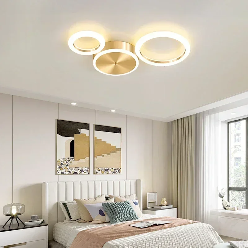 Moderne Led Plafond Kroonluchter Voor Woonkamer Eetkamer Slaapkamer Aluminium Plafondlamp Indoor Home Decor Verlichtingsarmatuur Glans