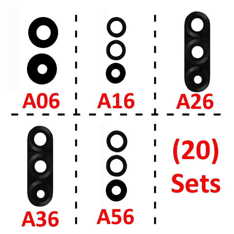 

Pop 20 Sets For Samsung Galaxy A06 A16 A26 A36 A56 5G Phone New Rear Camera Glass Lens Safety Cover Replacement Parts