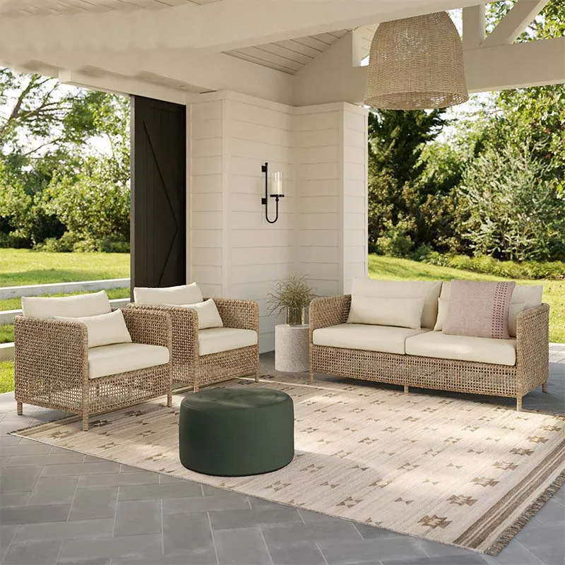 Nordic Outdoor Vine Sofa Combination Courtyard Garden Outdoor Hotel Homestay Outdoor Waterproof Sunscreen Leisure Furniture