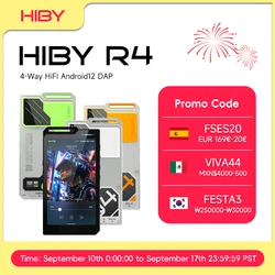 HiBy R4 Snapdragon 665 ES9018Q2M*4 Android12 HiFi Music Player MP3 Audio Bluetooth WiFi DSD MQA USB DAC Headphone AMP 11hr 4.7''