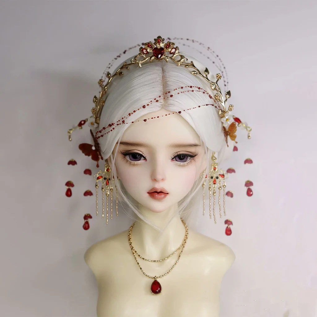 

1/4 1/3 Scale BJD Hairpin Fairy Wig Headwear Set Ancient Costume Hanfu Doll Hair Accessories For BJD/SD MSD SD13 Girl C2040