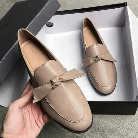 Spring Fashion Flat Shoes Women PU Leather Slip on Loafer Shoes Ladies Flats Mocassins Big Size 44 Sapato Feminino Loafers