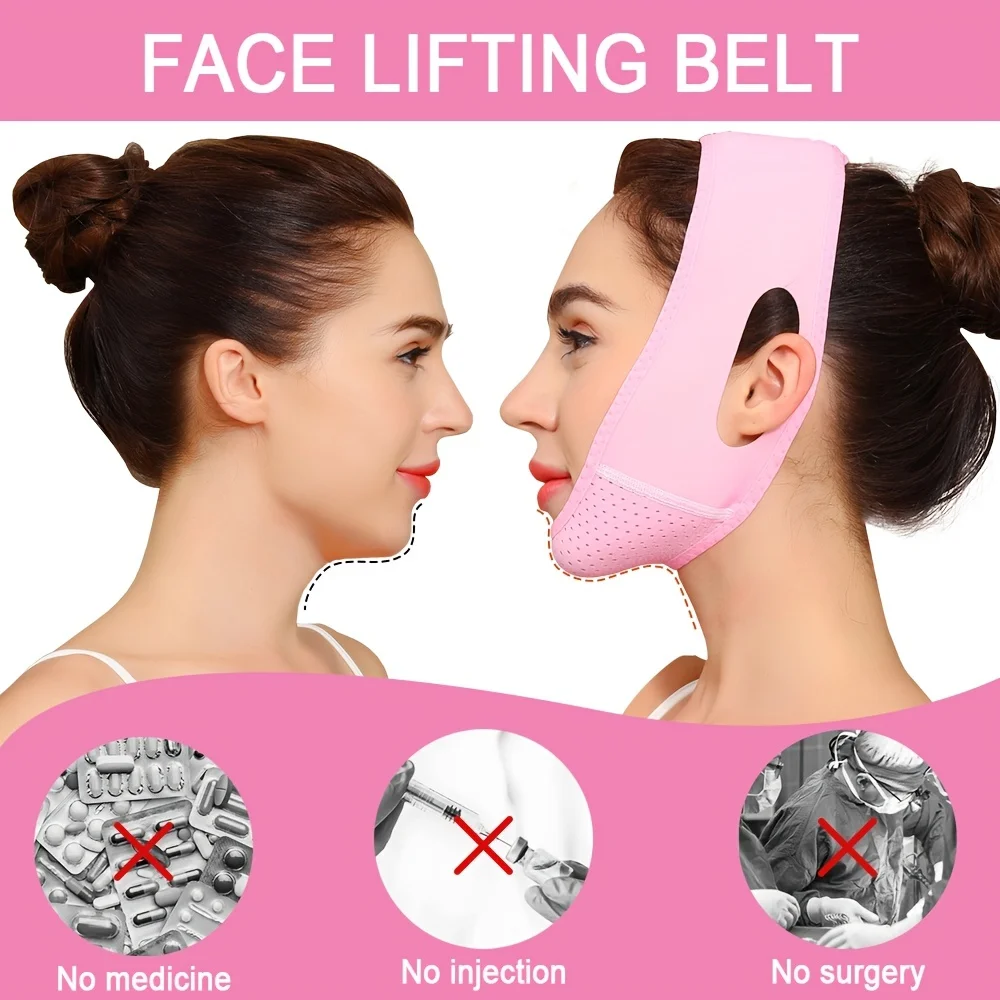 Face V-Shape Face Bandage Mask, Tightening Double Chin Bite Mask Sleeping Straps, Reusable V-Shape Lift Face Beauty Tool