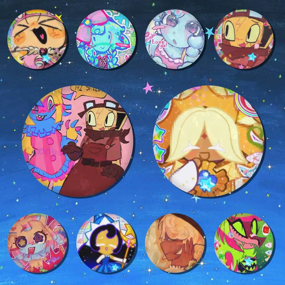 Anime-Mädchen-Abzeichen für Rucksack-Accessoires, Manga-Icons, Anstecknadeln, runde Cartoon-Broschen für Kleidung, Taschen, Dekoration, Geschenke