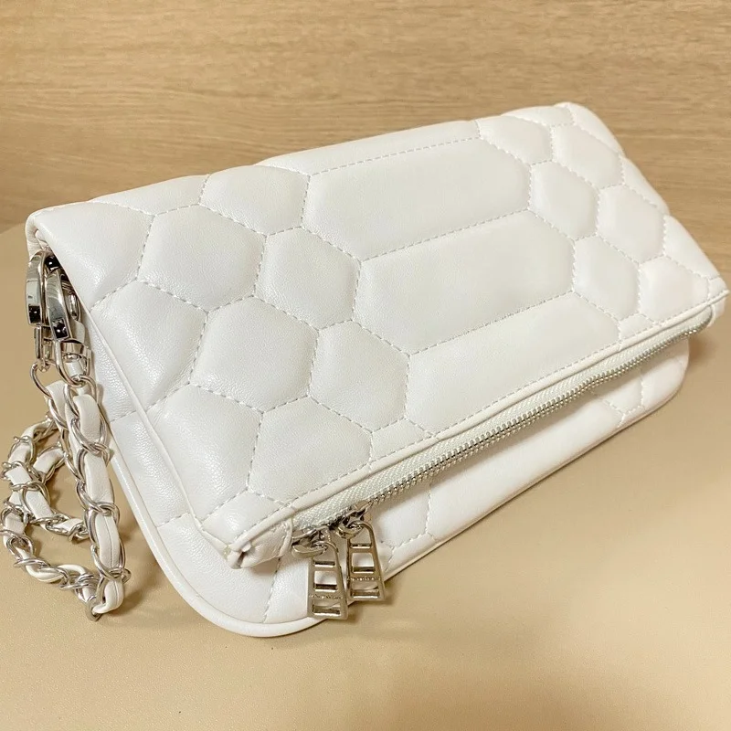 Zwarte PU Lederen Retro Schoudertas 2026 Nieuwe Modieuze Dames Enveloptas Casual Outdoor Ketting Schoudertas