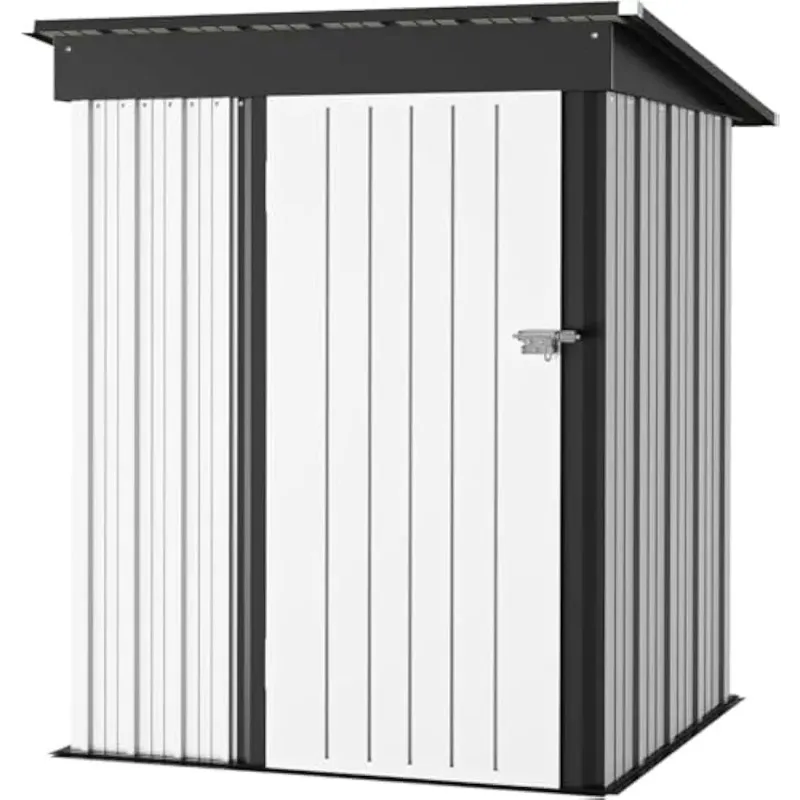 

Новейший навес для хранения на открытом воздухе, металлические садовые навесы 5 х 3 фута, дом для хранения на открытом воздухе с одной запираемой дверью для газона на заднем дворе