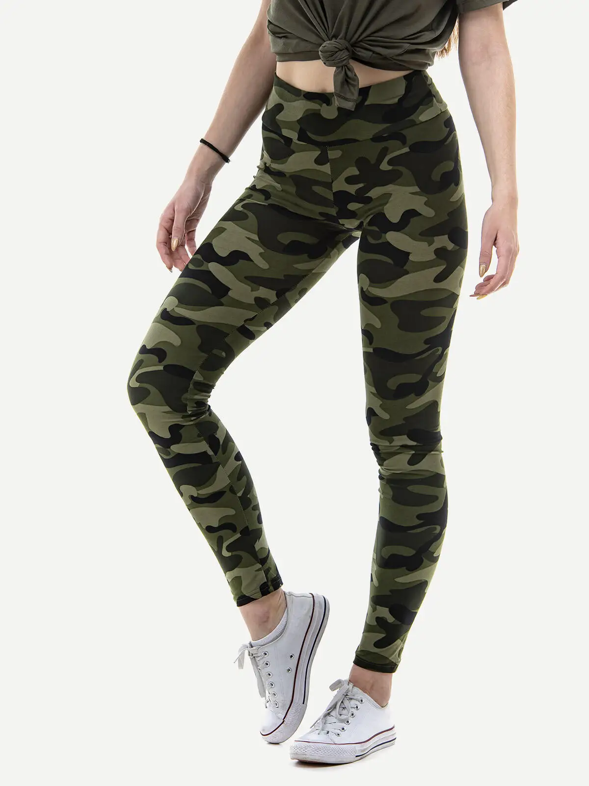 Women Camouflage Leggings High Waist Stretchy Slim Fit Yoga Pants Casual Army Print Skinny Tights Workout Running Sports Legging
