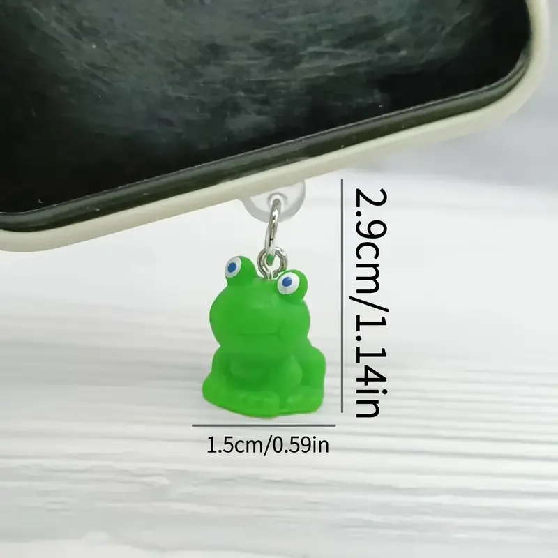 

1Pcs Cute Mini Resin Frog Charm Dust Plugs for Mobile Phone, Tablets, Laptops with Type-C & Lightening Port, DIY Accessory