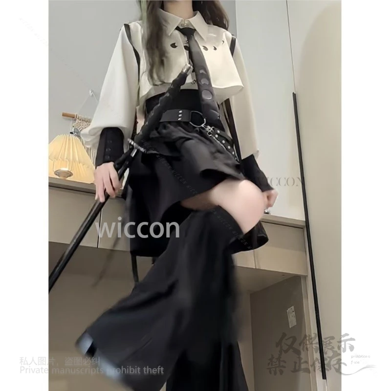 Jirai kei y2k estilo doce rendas até camisa fina subcultura cintura alta bandagem saia magro sólido streetwear gótico jk vestido feminino