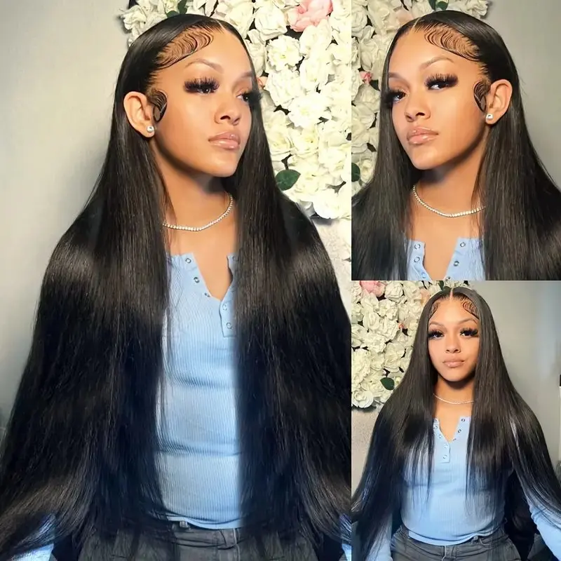 Rosabeauty 13x6 Straight Lace Front Wig Human Hair 250% 13X4 Frontal 5X5 Glueless Ready to Wear Wigs For Women 30 40 Inch