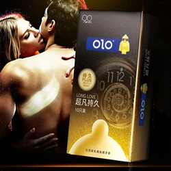 OLO Delayed Ejaculation Condom G-spot Thin Lasting Cock Penis Sleeves For Men Particles Sensitive Condoms Adult Sex Toys For 18+