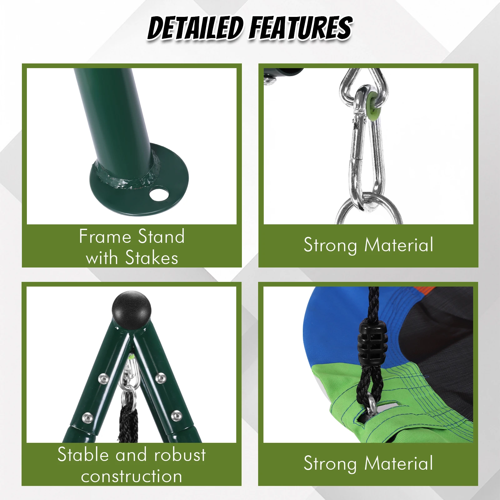 Multifunctioneel schommelframe Slijtvast driehoekig frame Hangmatrek Multifunctioneel voor universele schommel Zachte schommel