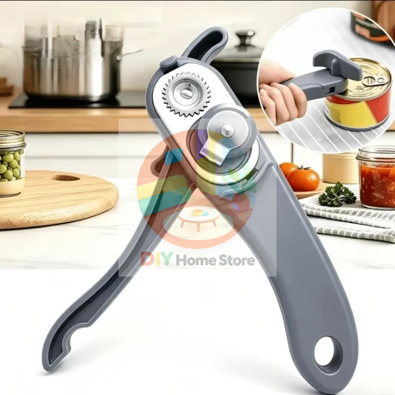 Portable Multi-Function Manual Can Opener Non-Slip Plastic Kitchen Bottle Opener for Outdoor Barbecue Home Use