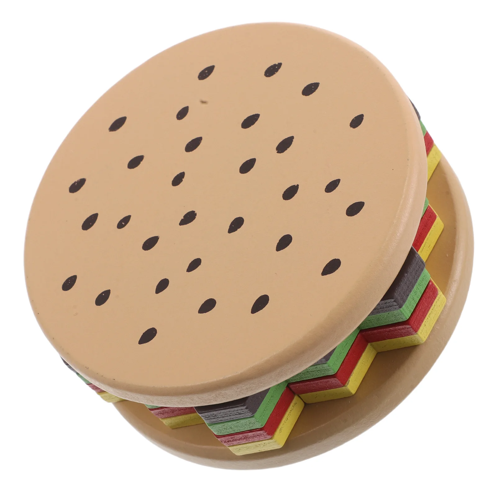 

Hamburger Puzzle Building Blocks Toys Game Kids Montessori Brain Teasers Wooden Fine Motor Skill Children's Intelligence