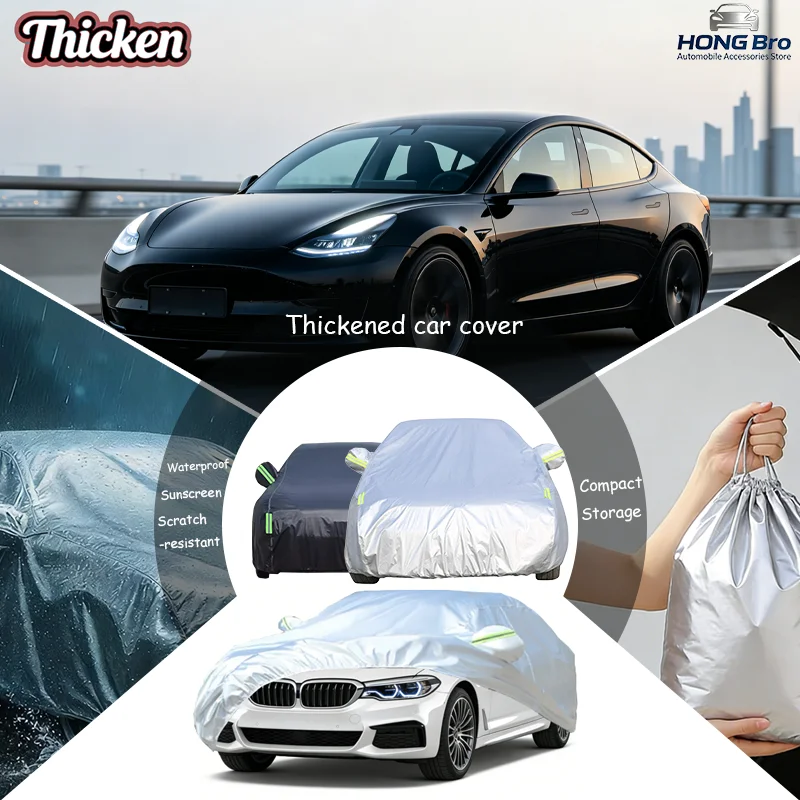 

For Tesla Model 3 2017-2025 2023 2024 Full Car Covers Oxford Fabric, Anti-UV Sunshade, Waterproof Snowproof Dustproof