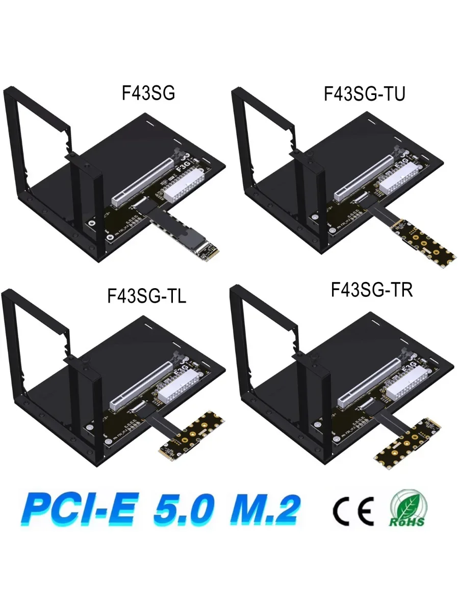 Adaptateur eGPU Gen5 pour ordinateur portable M.2 NVMe clé M vers PCI-E 5.0 X16 pour carte graphique externe ITX/STX pour ordinateur portable, station d'accueil M.2 NVMe