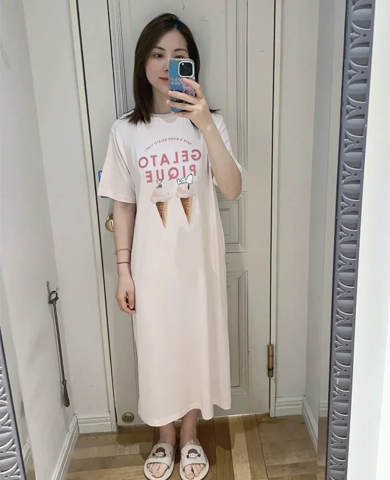 One Piece Ladies Room Wear Long Maxi Night Gown Pajamas Night Dress Modal Cotton Sleepwear Night Gown (with Tags)