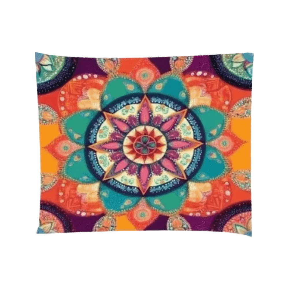 Rectangular Shape Sunshade Sail Bohemian Print Flower Print Patio Canopy Waterproof Fabric UV Block Shade Backyard Use