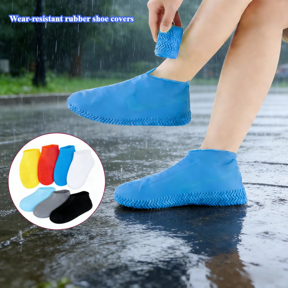 Shoes Cover Rain Waterproof Footwear Covers Rain Ankle Boots Thickened Latex Wear-resistant Shoe Protector Waterproof Protectors