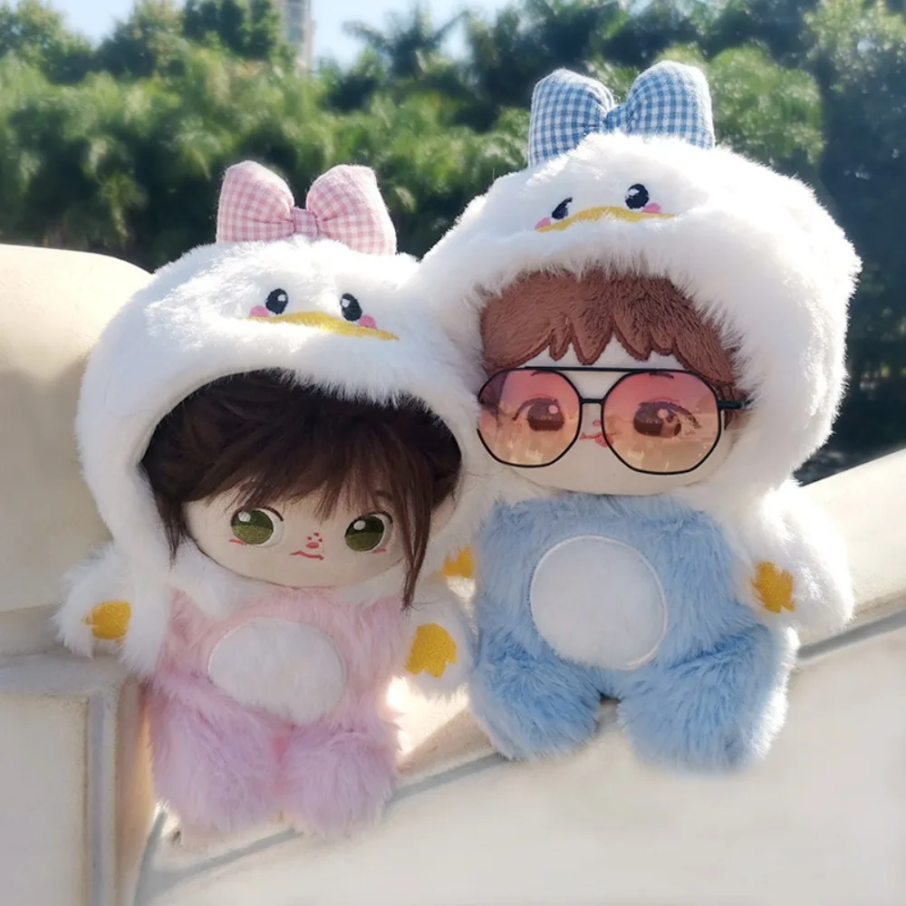 

Костюм для кроссдрессинга для куклы-уточки 20 см, хлопковая одежда с бантом, одежда для животных 10 см, комбинезоны, мини-одежда, детский подарок