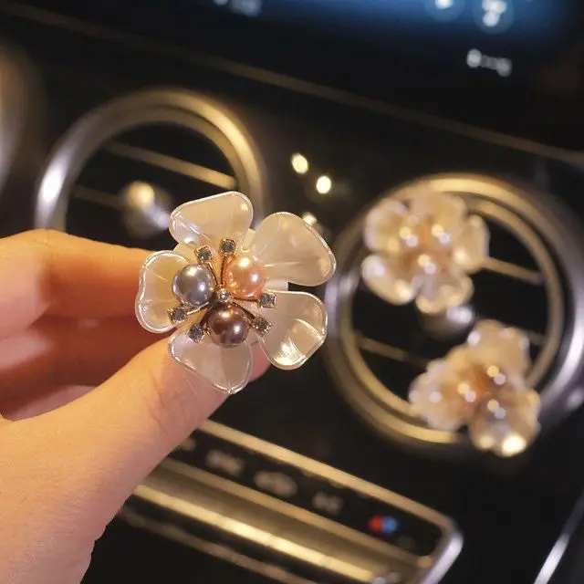 Car Air Freshener Pearl Flower Creative Goddess Car Decor Long Lasting Fragrance