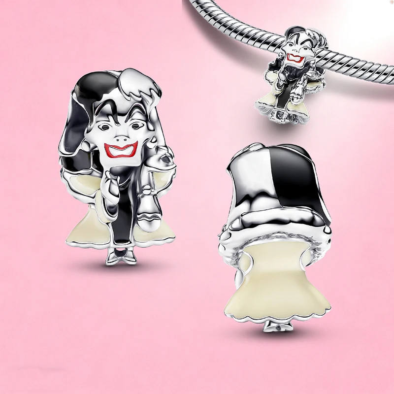 Danturn 925 فضة ديزني علاء الدين سنو وايت المجمدة دلايات صالح أساور قلادة المعلقات للنساء DIY بها بنفسك صنع المجوهرات