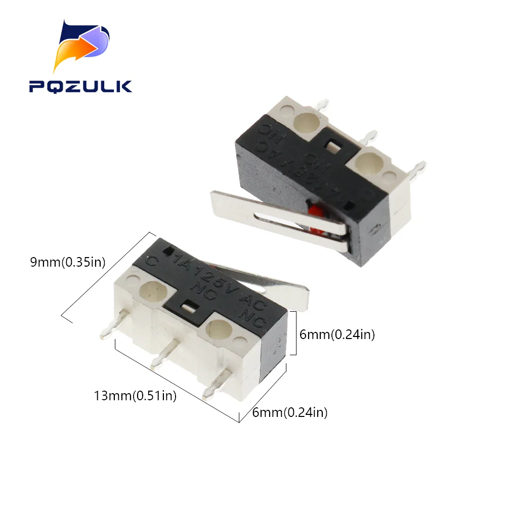 20PCS AC 125V 1A SPDT 1NO 1NC Momentary Long Hinge Lever Micro Switch