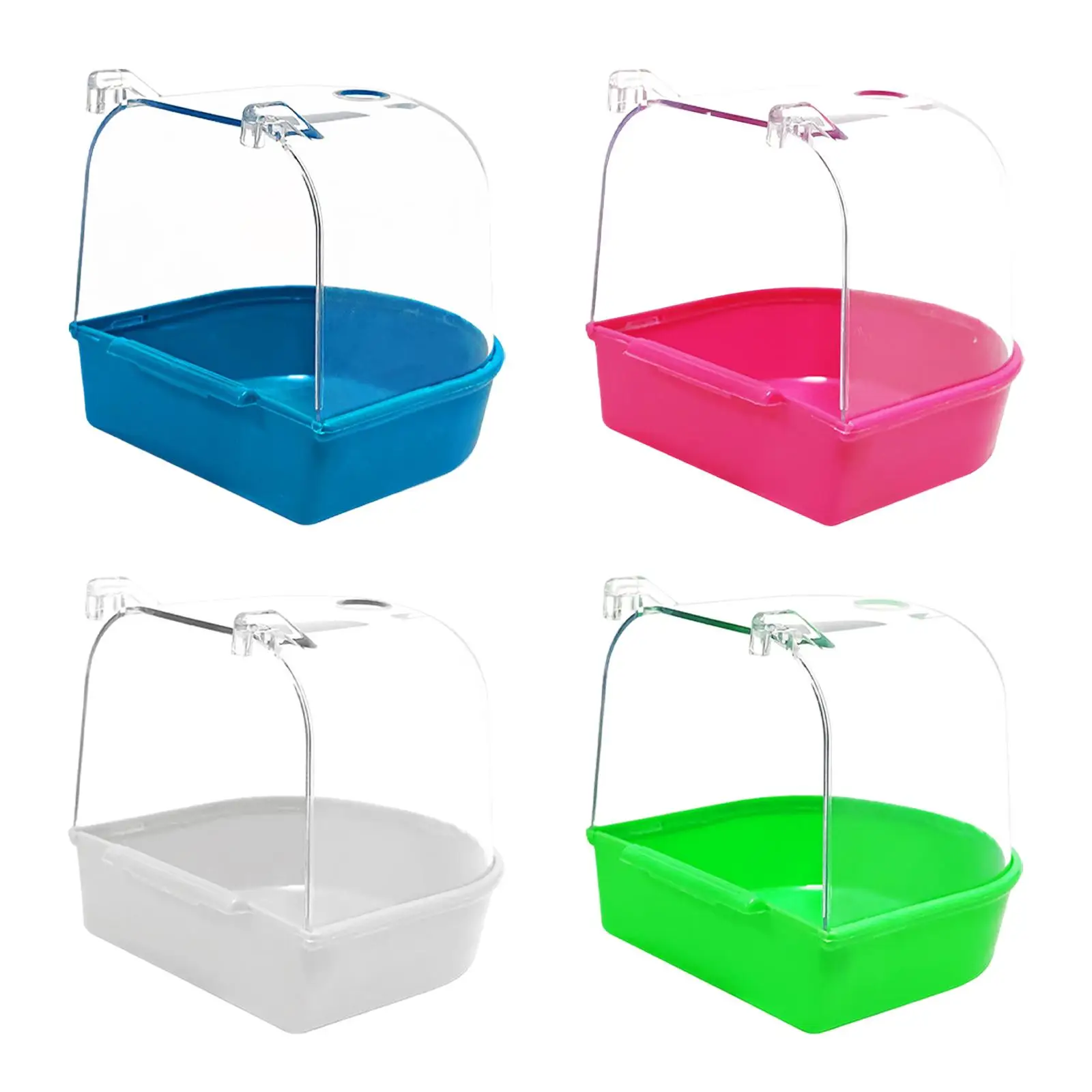 Pet Bird Caged Bath Box Birdcage Accessories Parrot Water Shower Bowl for Parakeets Lovebirds Canary Water Bowl Budgerigar