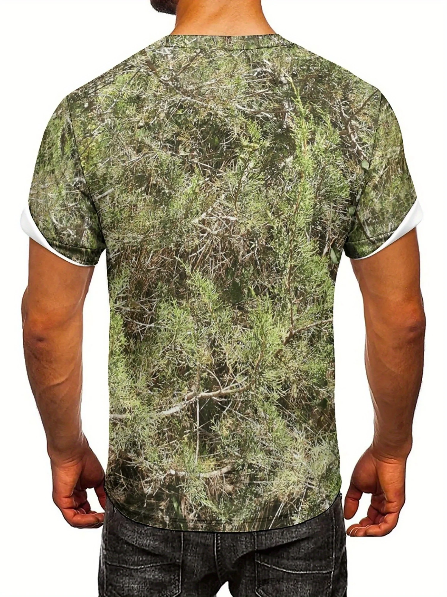 Camiseta camuflada geométrica impressa em 3D estilo hip-hop masculina e feminina – poliéster macio, conforto para todas as estações, tamanho grande