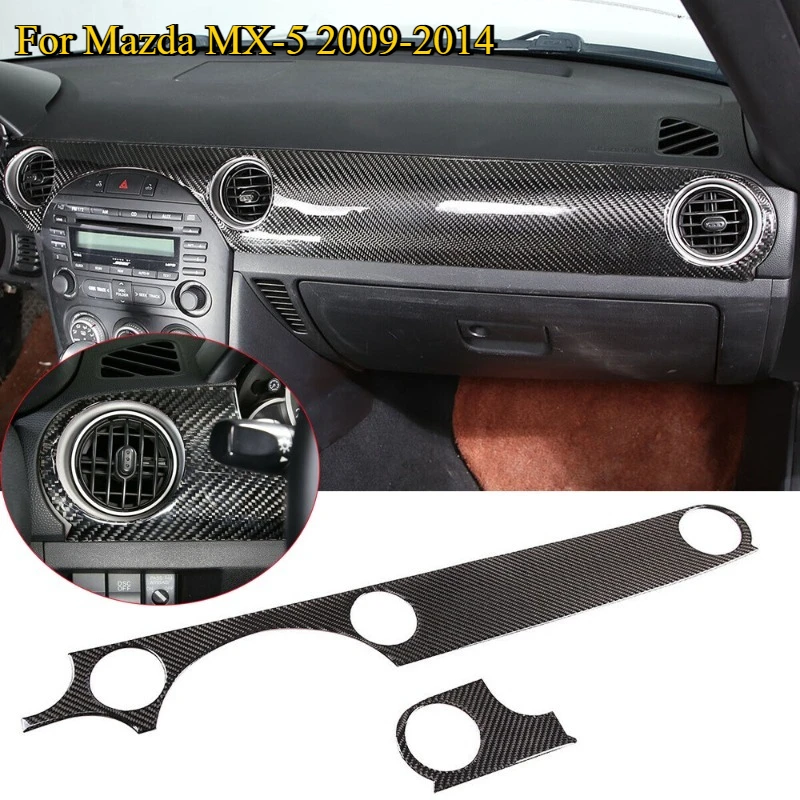 

For Mazda MX-5 NC 09-14 Soft Carbon Fiber Car Center Dashboard Air Vent Panel Cover Trim Sticker Interior Car Accessories