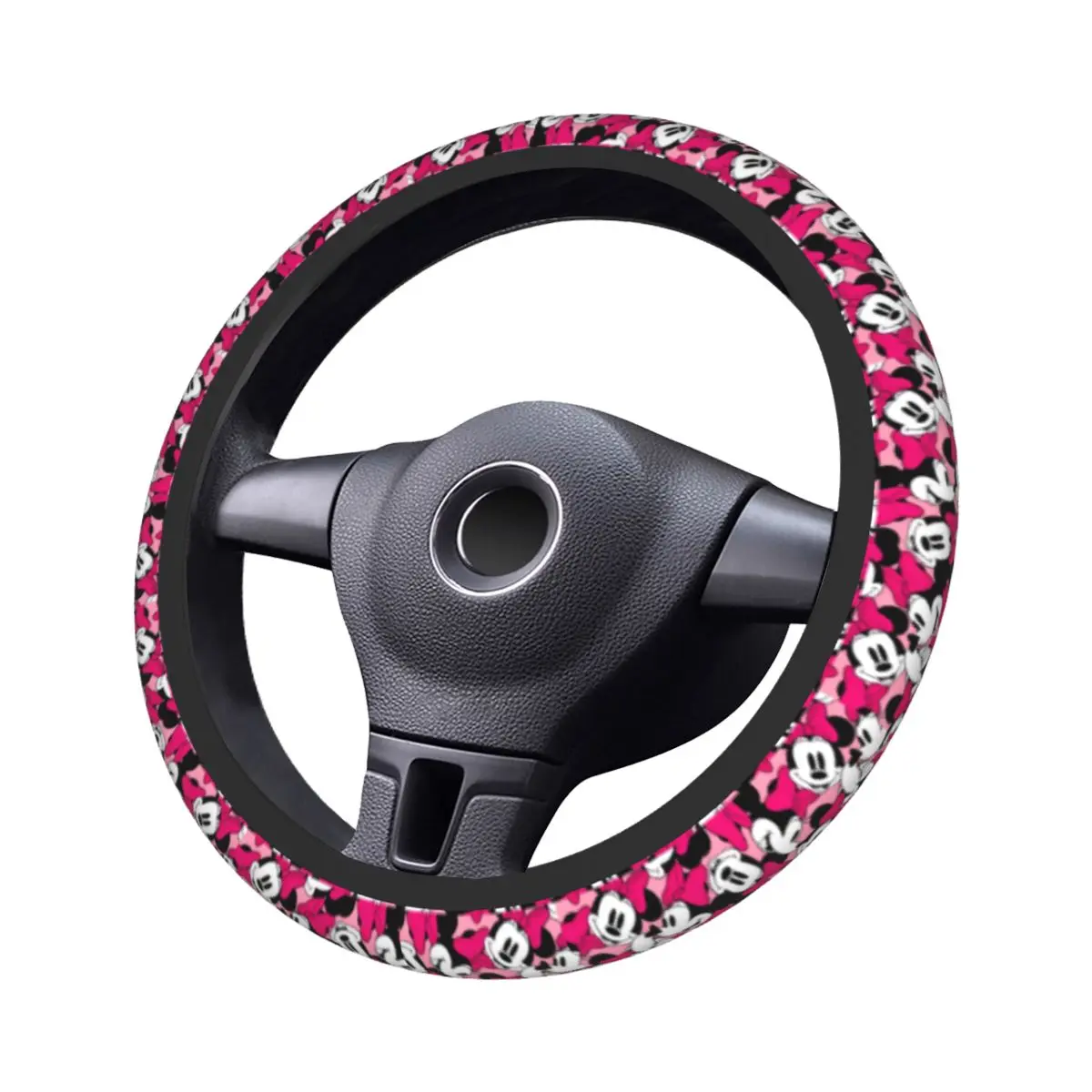38cm Car Steering Wheel Cover Minnie Mouse Anti-slip Auto Decoration Elastische Automobile Accessory