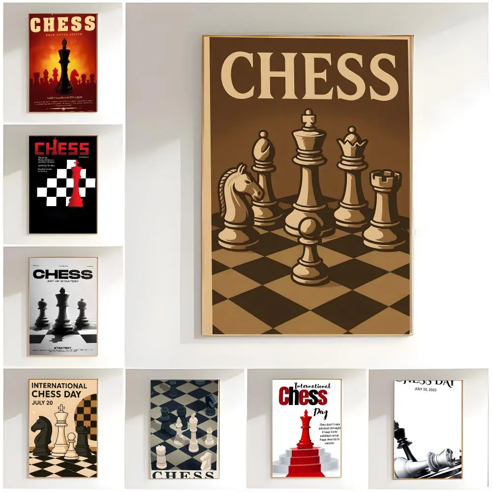 strategy game Chess Poster Classic Wall Art  Home Decor  Peel and Stick Unframed