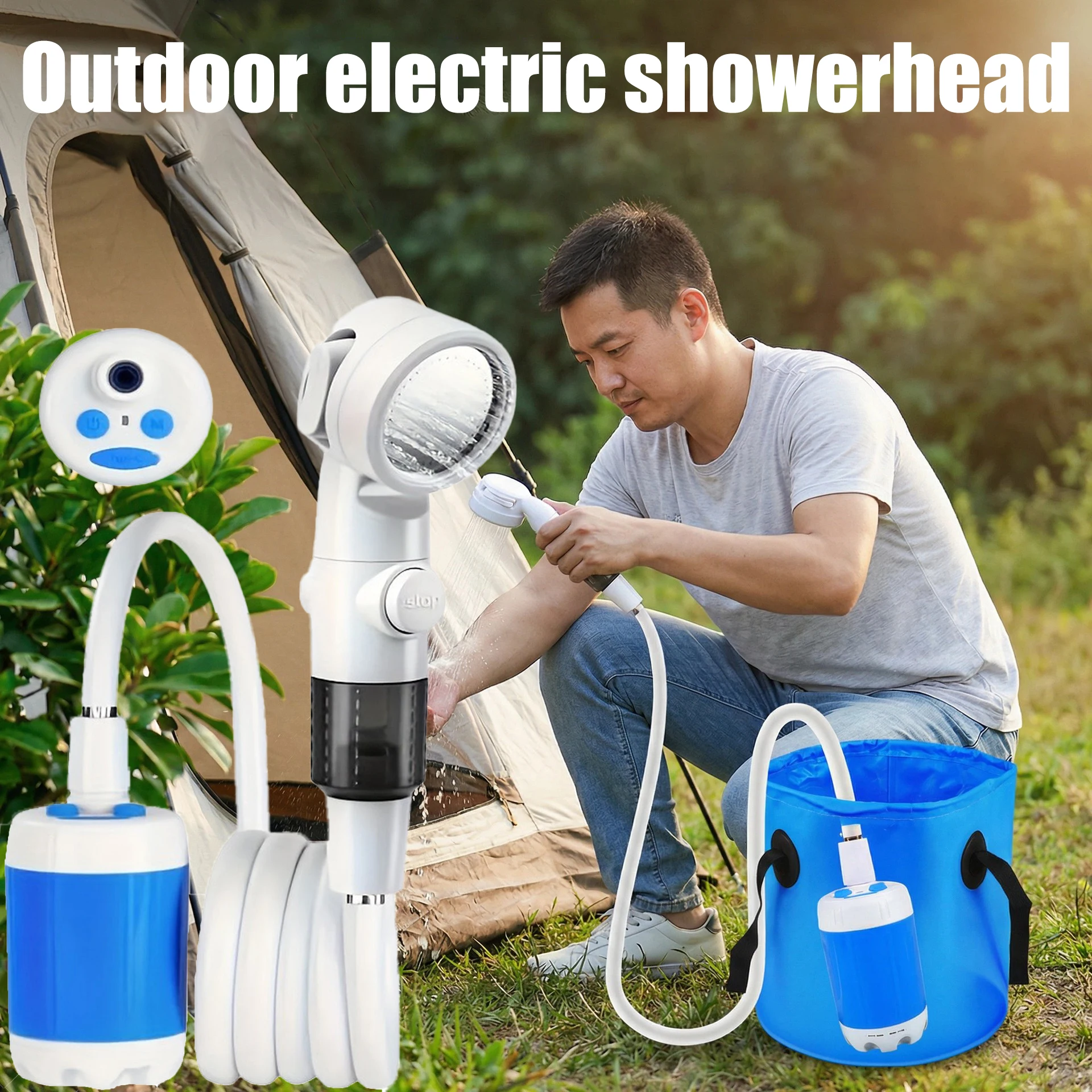 

Simple Electric Shower Pump USB Portable Pet Bath Shower Kit for Camping RV Travel Watering Plants Portable Shower Head Sprayer