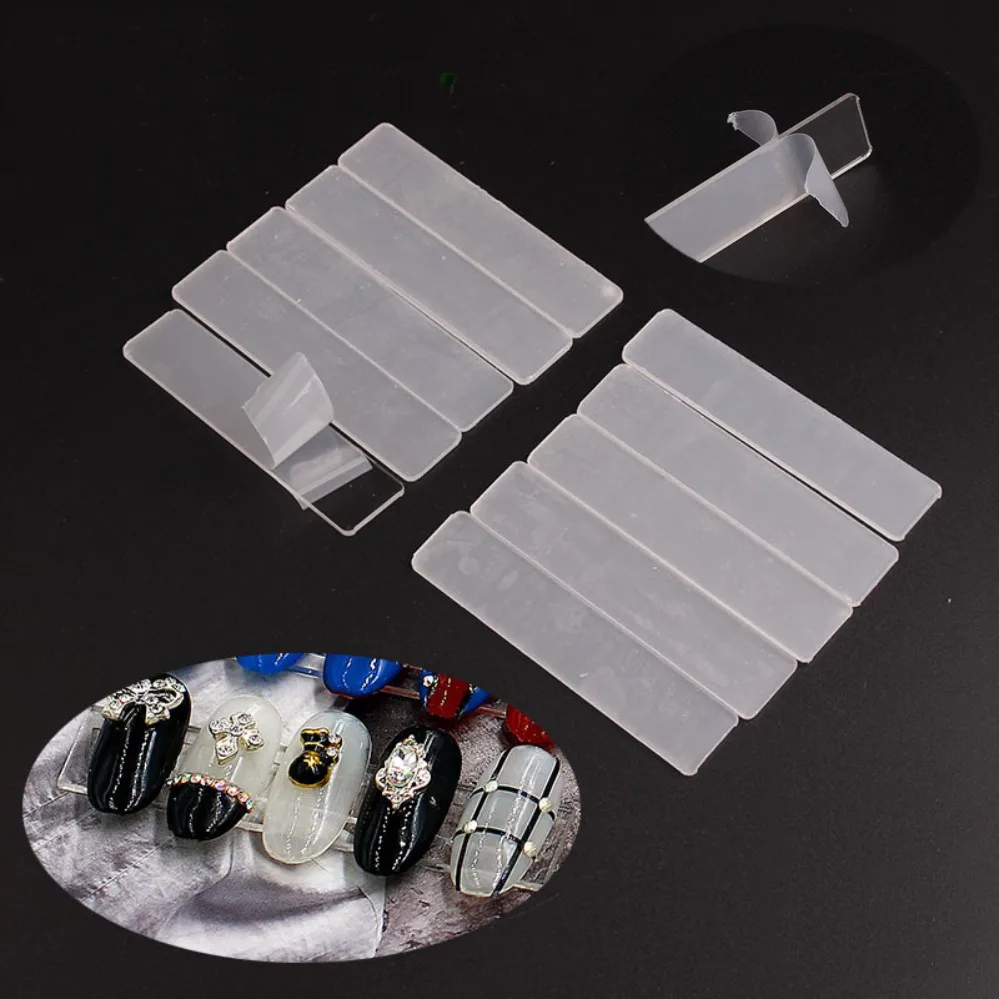 

20Pcs Acrylic False Nail Tips Display Practice Stand Holder Clear Transparent DIY Manicure Nail Art Tools with Protective Film