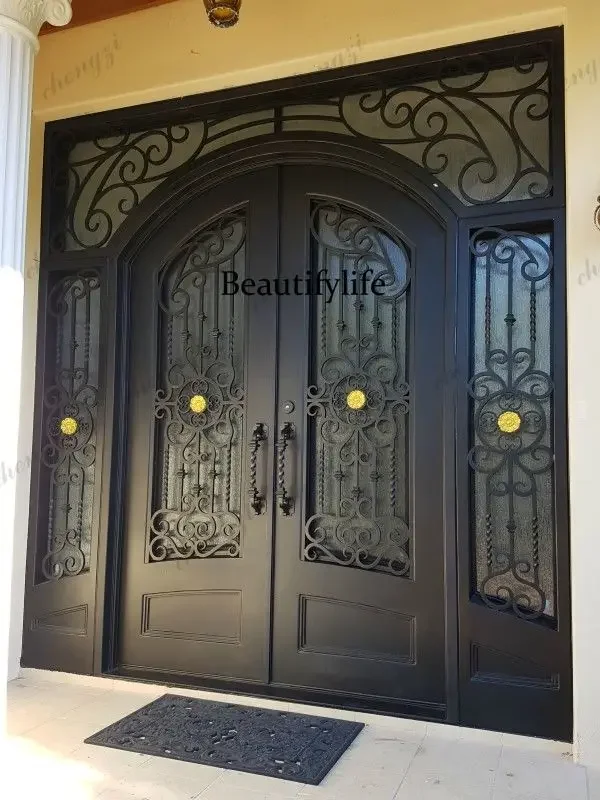 Y136  Customization Custom High Quality Cast Iron Door Simple Iron Door Design Wrought Iron Door